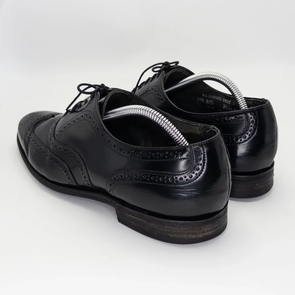 Stafford Comfort Plus Men's 10.5 D Black Leather Wingtip Oxford Dress Shoes